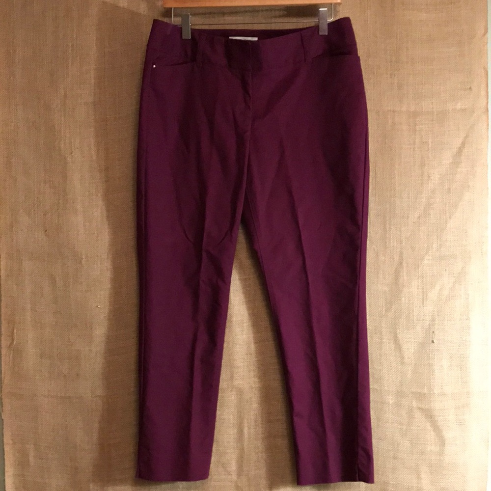 White House Black Market Plum Cropped Ankle Pants